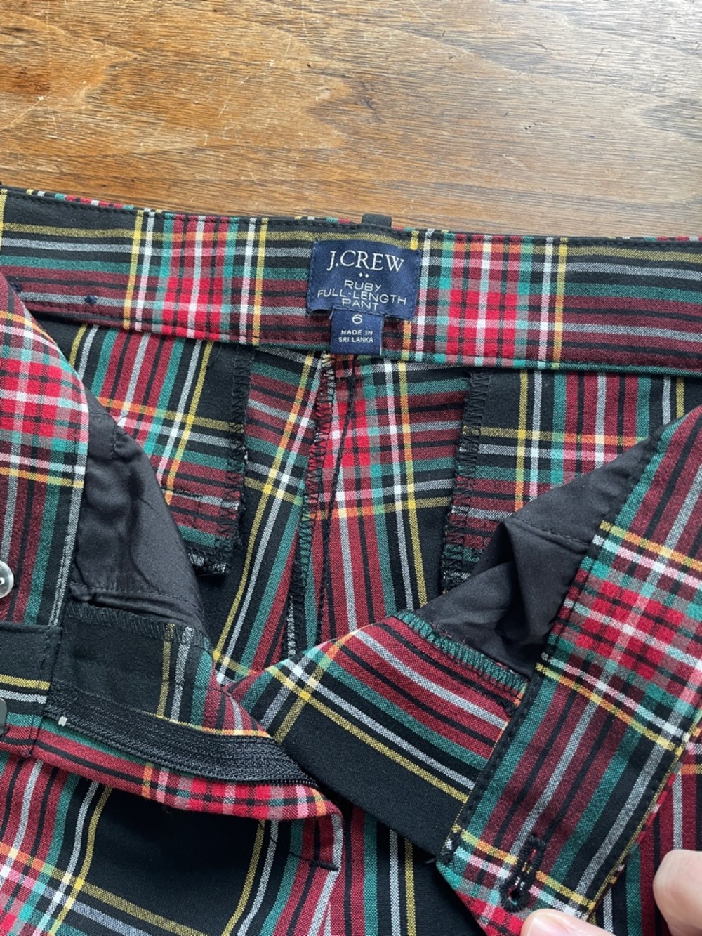 J. Crew Skinny Plaid Pants in Black, Red and Yellow Tartan - Picture 8 of 10